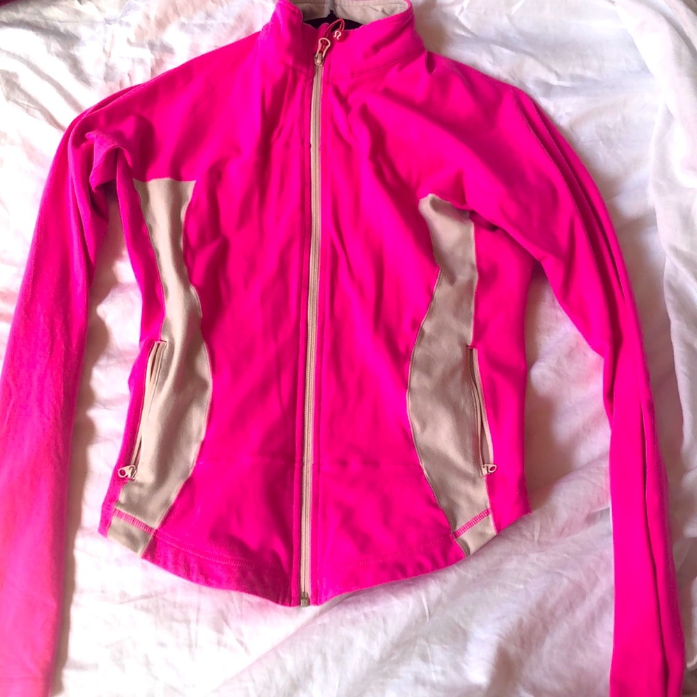 Lululemon neon pink zip up size 4
